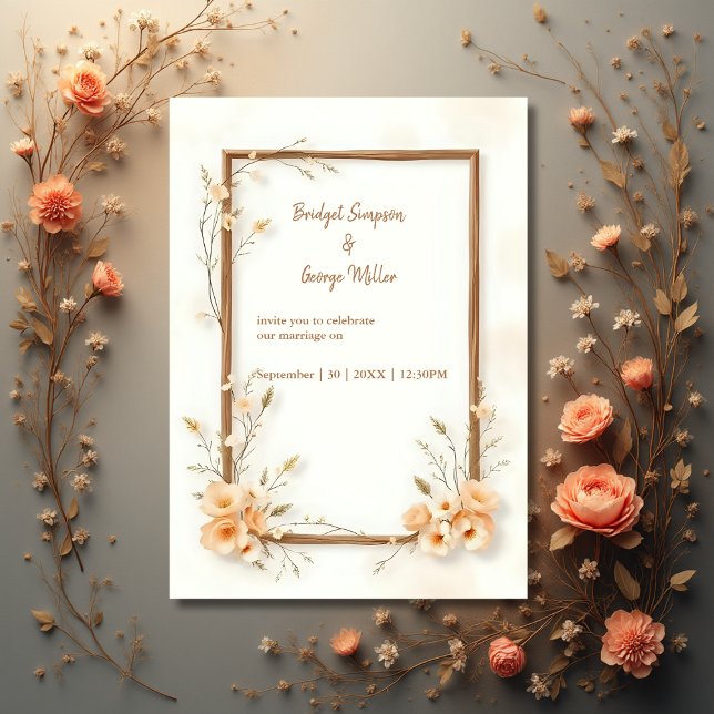 Convites Casamento Rustic Terthy Floral Harmonia (Criador carregado)