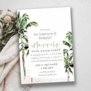 Convites Casamento Rustic Tropical Beach Palm Trees