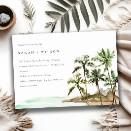 Convites Casamento Rustic Tropical Palm Trees Beach Sand