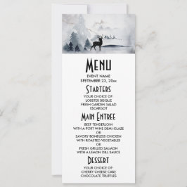 Convites Casamento Rustic Watercolor Com Reindeer De Invern