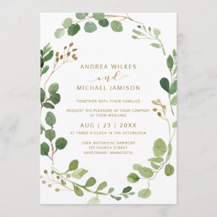Convites Casamento Rustic Watercolor Eucalyptus Greenery Wo