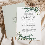 Convites Casamento Rustic Watercolor Greenery<br><div class="desc">Esta elegante coleção do Rustic Greenery apresenta uma mistura de botânica verde-aquática,  um roteiro de caligrafia moderno,  emparelhado com uma letra serif clássica em preto e um monograma personalizado no verso. Itens correspondentes disponíveis.</div>
