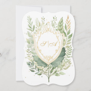 Convites Casamento Rustic Watercolor Greenery