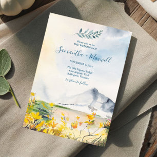 Convites Casamento Rustic Watercolor Primavera Mountain