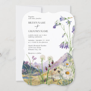 Convites Casamento Rustic Watercolor Wildflower Mountain