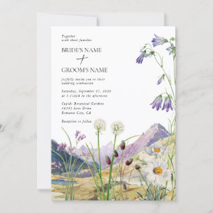 Convites Casamento Rustic Watercolor Wildflower Mountain