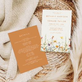 Convites Casamento Rustic Wildflower All-in-One