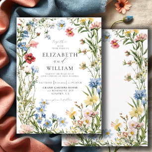Convites Casamento Rustic Wildflower Boho Watercolor