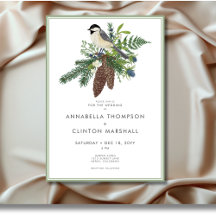 Casamento Rustic Winter Bird & Pine Frame