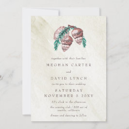 Convites Casamento Rustic Winter Forest Pine Cone Em
