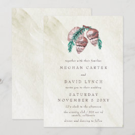 Convites Casamento Rustic Winter Forest Pine Cone Em