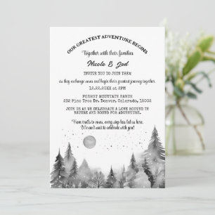 Convites Casamento Rustic Winter Pine Tree Snow Outdoorsy
