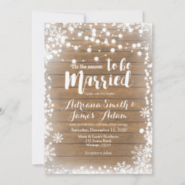 Convites Casamento Rustic Winter Snowflakes Holiday