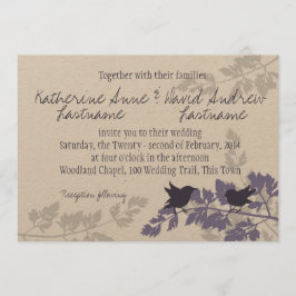 Convites Casamento Rustic Woodland Birds