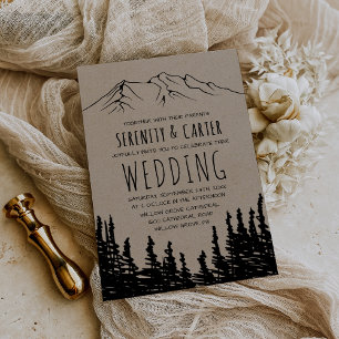 Convites Casamento Rustic Woodsy Mountain