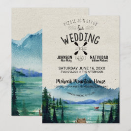 Convites Casamento Rústico à Beira do Lago na Montanha