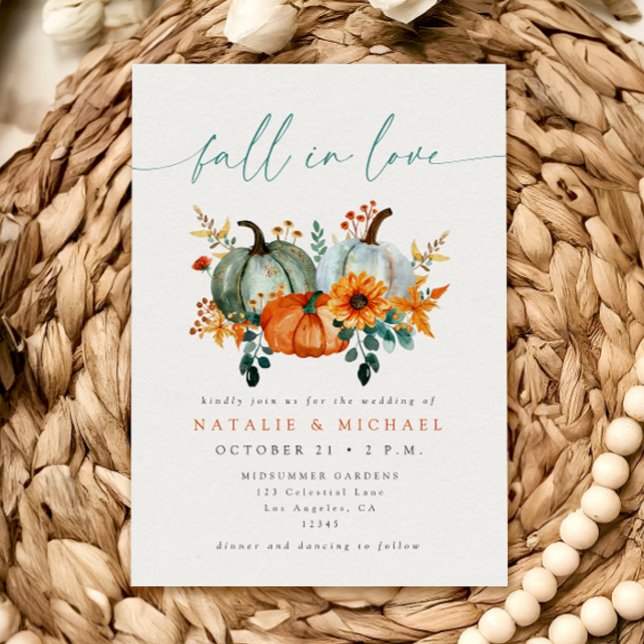 Convites Casamento Rústico Boho Chic de Abóbora de Outono (Criador carregado)