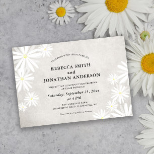 Convites Casamento Rústico Boho Simples com Margaridas Bran