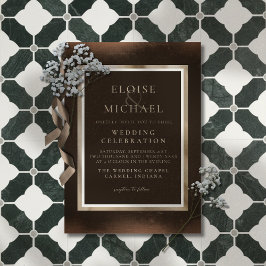 Convites Casamento Rustico Cobre Marrom