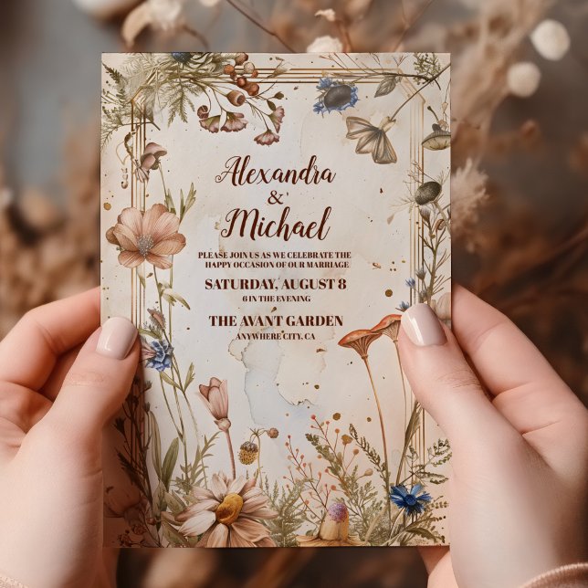 Convites Casamento Rústico com Aquarela na Floresta (Criador carregado)
