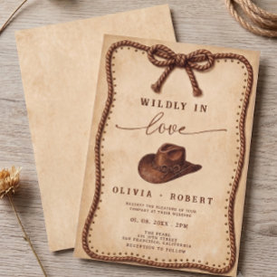 Convites Casamento Rústico com Chapéu de Cowboy Apaixonadam