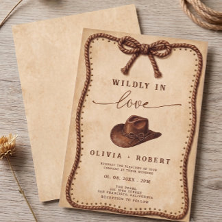 Convites Casamento Rústico com Chapéu de Cowboy Apaixonadam