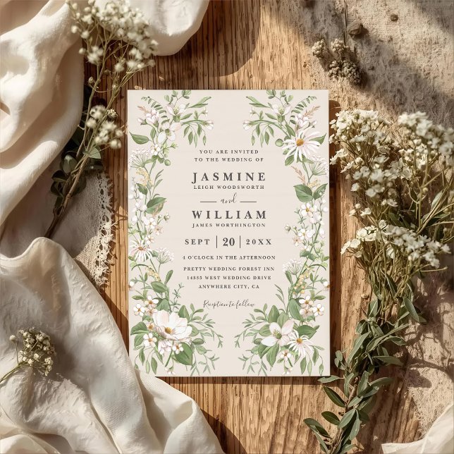 Convites Casamento Rústico com Código QR no Jardim de Flore (Criador carregado)