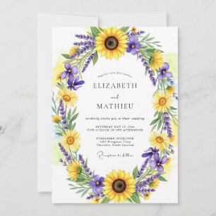 Convites Casamento Rústico com Flores Amarelas