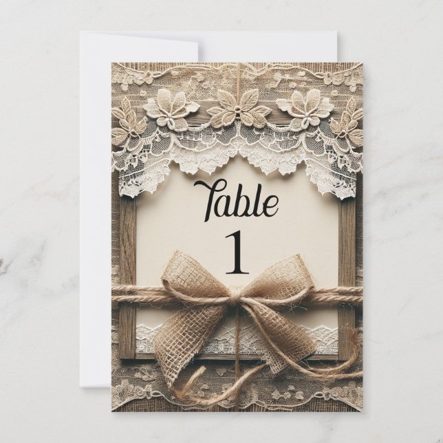 Convites Casamento Rústico com Renda Floral Romântica Vinta (Verso)