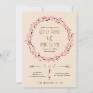 Convites Casamento rústico da grinalda da flor da flor de
