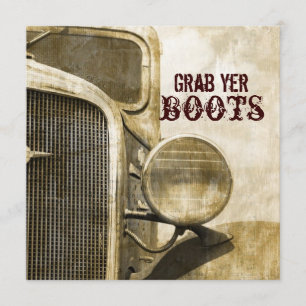 Convites Casamento Rústico de Caminhão Country em Fazenda