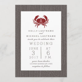 Convites Casamento Rústico de Caranguejo Monograma
