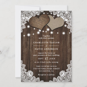 Convites Casamento Rústico De Colar De Madeira