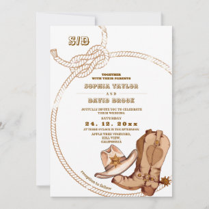 Convites Casamento Rústico de Cowboy Western