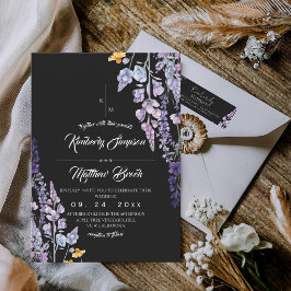 Convites Casamento Rústico de Flores Silvestres Moderno e E