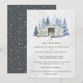Convites Casamento Rústico de Inverno com Evergreen Barn