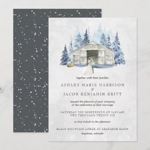 Convites Casamento Rústico de Inverno com Evergreen Barn