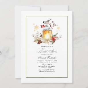 Convites Casamento Rústico de Inverno com Pinheiro e Abeto