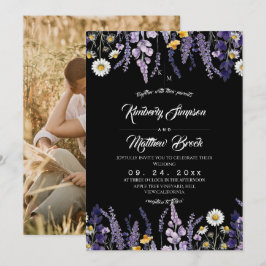 Convites Casamento Rústico de Jardim com Lavanda e Flores S