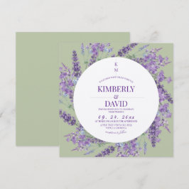 Convites Casamento Rústico de Lavanda e Salvia de Flor Silv