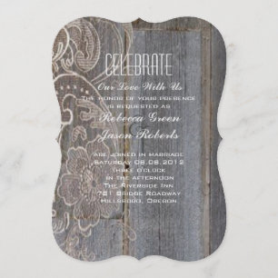 Convites casamento rústico de madeira celeiro renda western