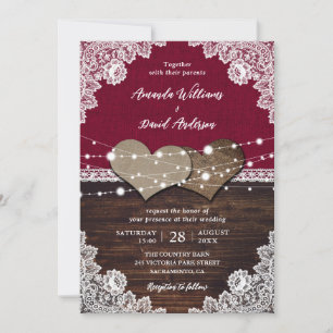 Convites Casamento Rústico De Queimada De Madeira De Burgu