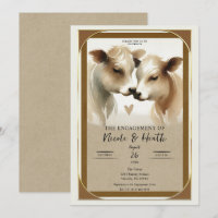Casamento Rústico de Vaca Amor Marrom Creme