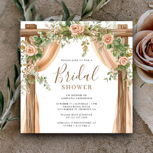 Convites Casamento Rústico Floral Boho Arco de Madeira