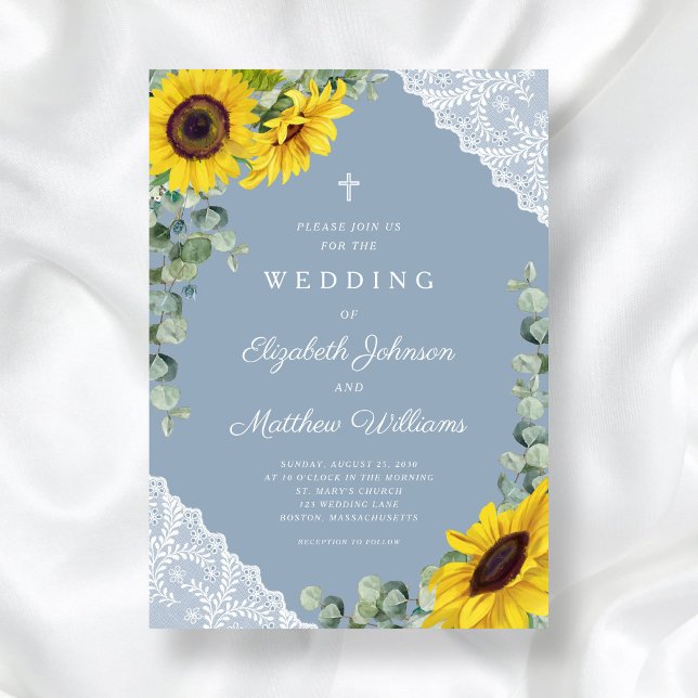Convites Casamento Rústico Floral com Girassóis (Rustic Floral Sunflower Wedding Invitation)