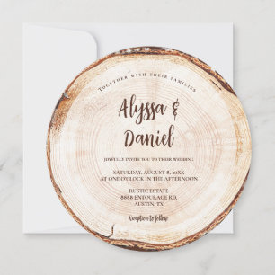 Convites Casamento Rústico Madeira Cortada Personalizada Ún