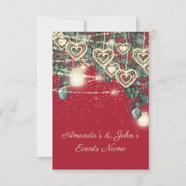 Convites Casamento Rústico Madeira Dourado Vermelho Anivers (Verso)