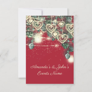 Convites Casamento Rústico Madeira Dourado Vermelho Anivers