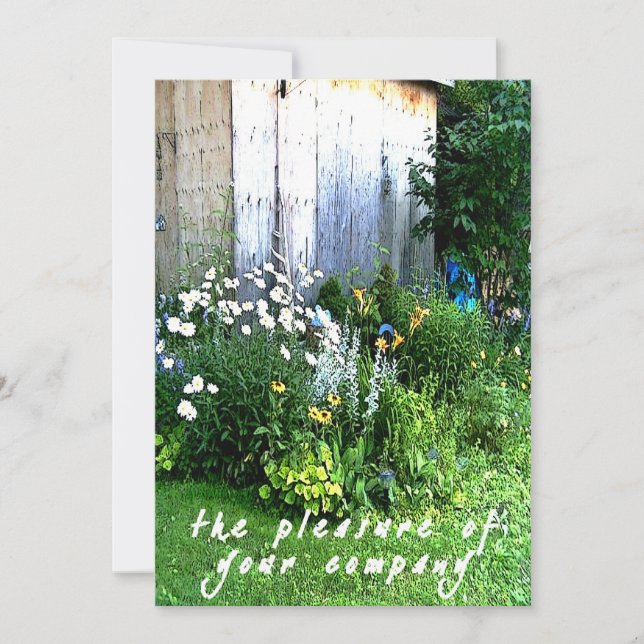 Convites Casamento rústico ocasional do jardim do quintal (Frente)