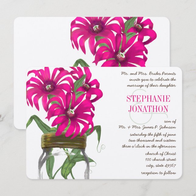 Convites Casamento Rústico Romântico de Flores Selvagens Ma (Frente/Verso)